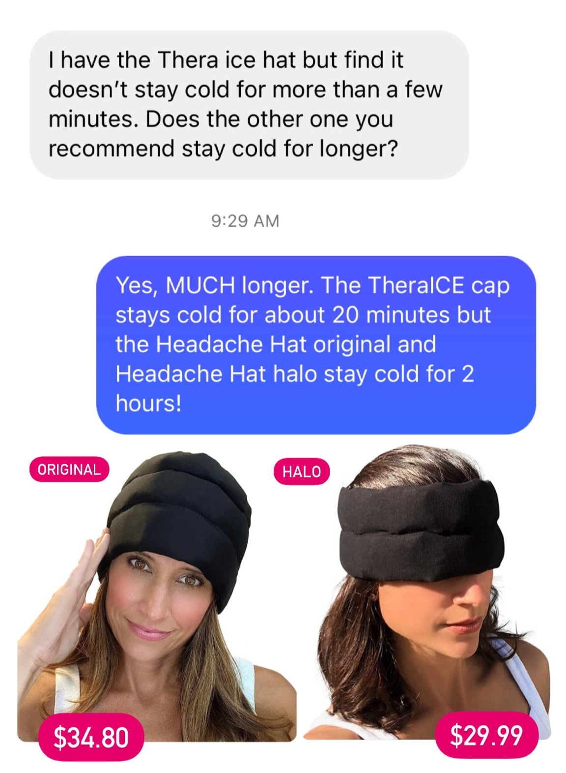 These two ice wraps from Headache Hat stay cold for 2 hours! Amazon link below but if you prefer to purchase from the Headache Hat website use my code for 20% off: IINIYH