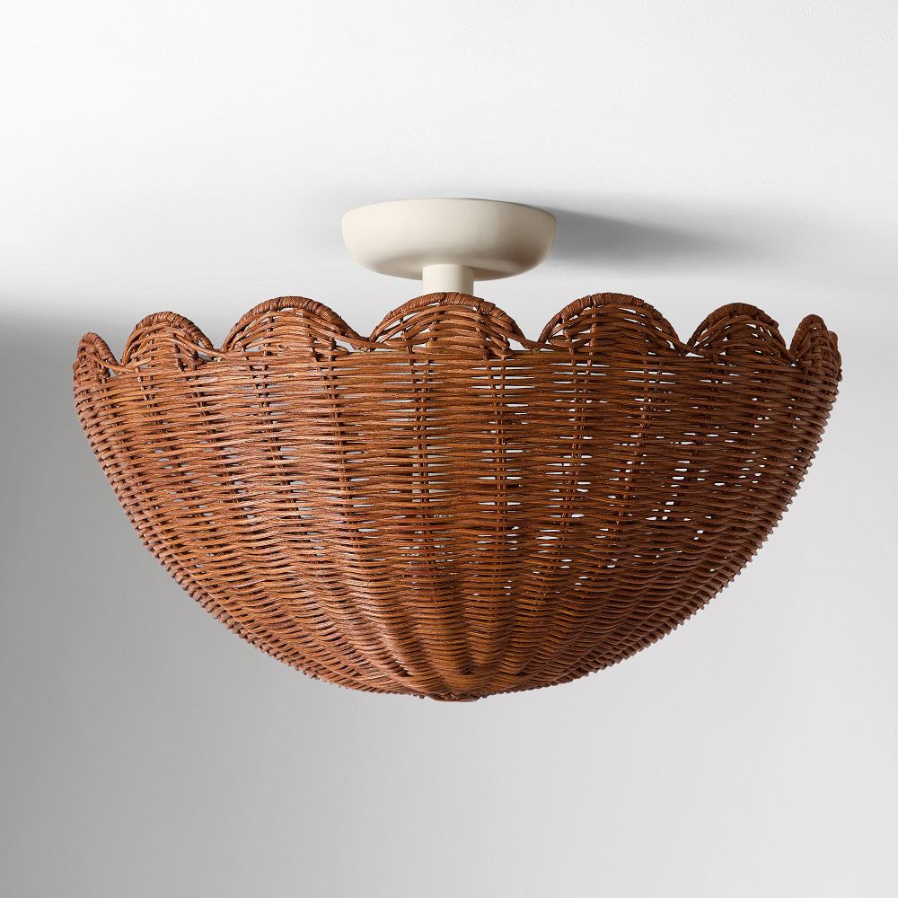 Rattan Bubble Flush Mount (18") | West Elm (US)