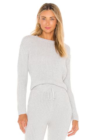 MAJORELLE Georgia Crew Sweater in Heather Grey from Revolve.com | Revolve Clothing (Global)