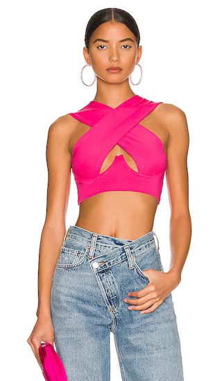 Kacie Cross Over Top in Hot Pink | Revolve Clothing (Global)