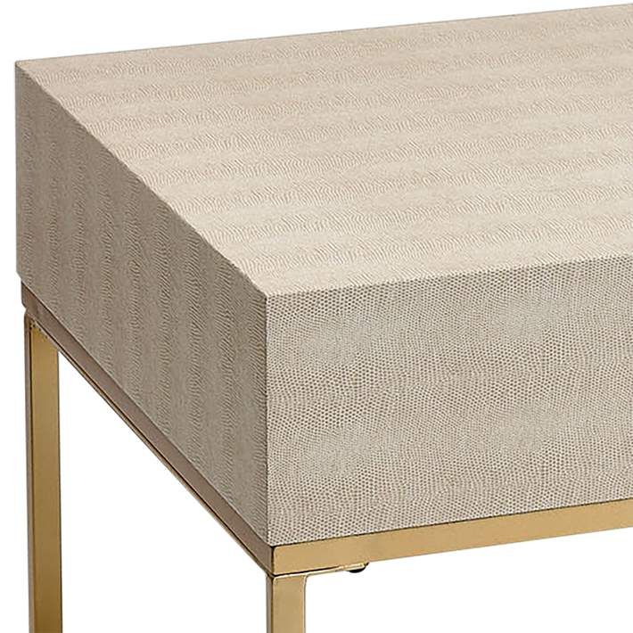 Les Revoires 48 1/8" Wide Cream and Gold Coffee Table | LampsPlus.com
