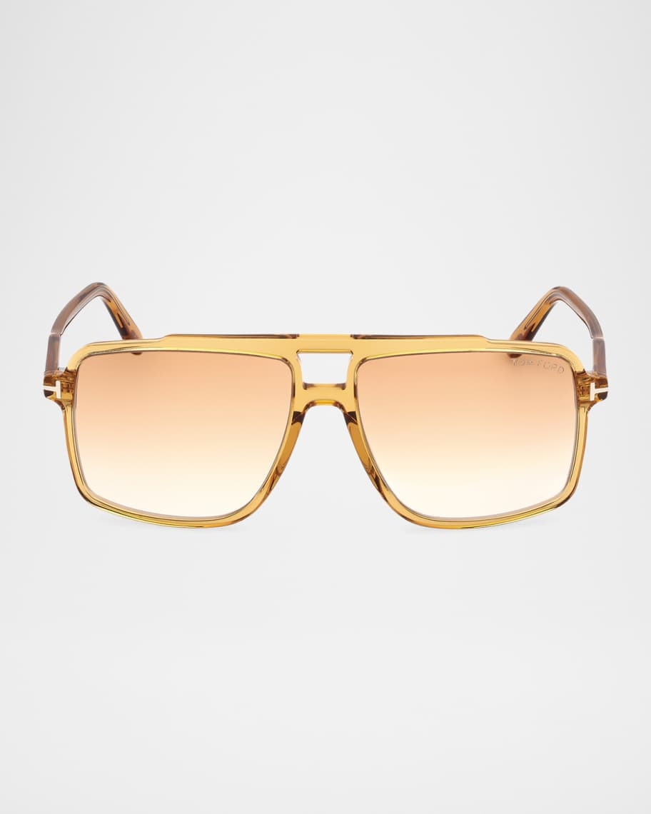 TOM FORD Men's Kemp Acetate Rectangle Sunglasses | Neiman Marcus