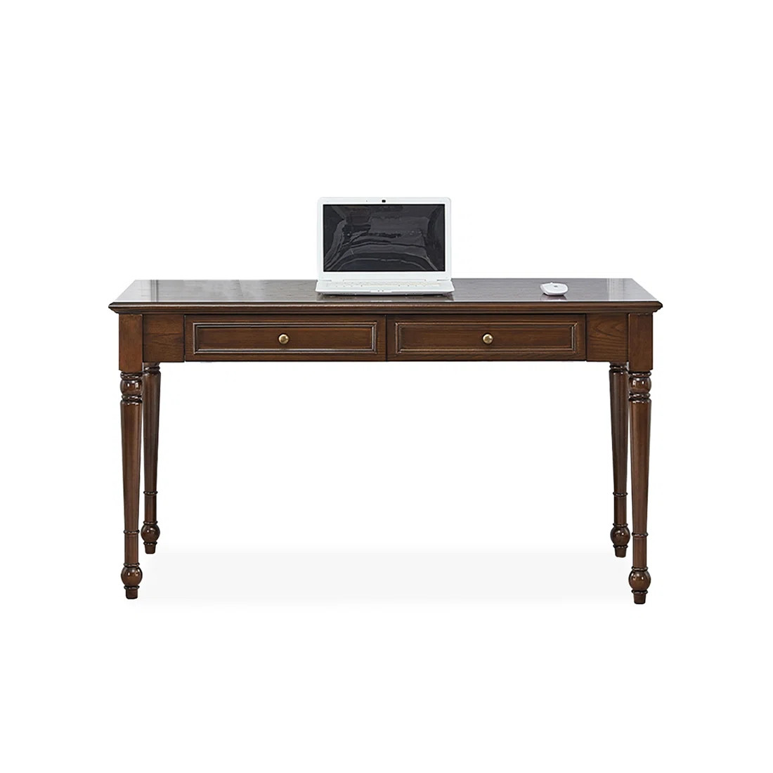 Black Walnut Rectangular Solid Wood Writing desk with drawers desk | Wayfair North America