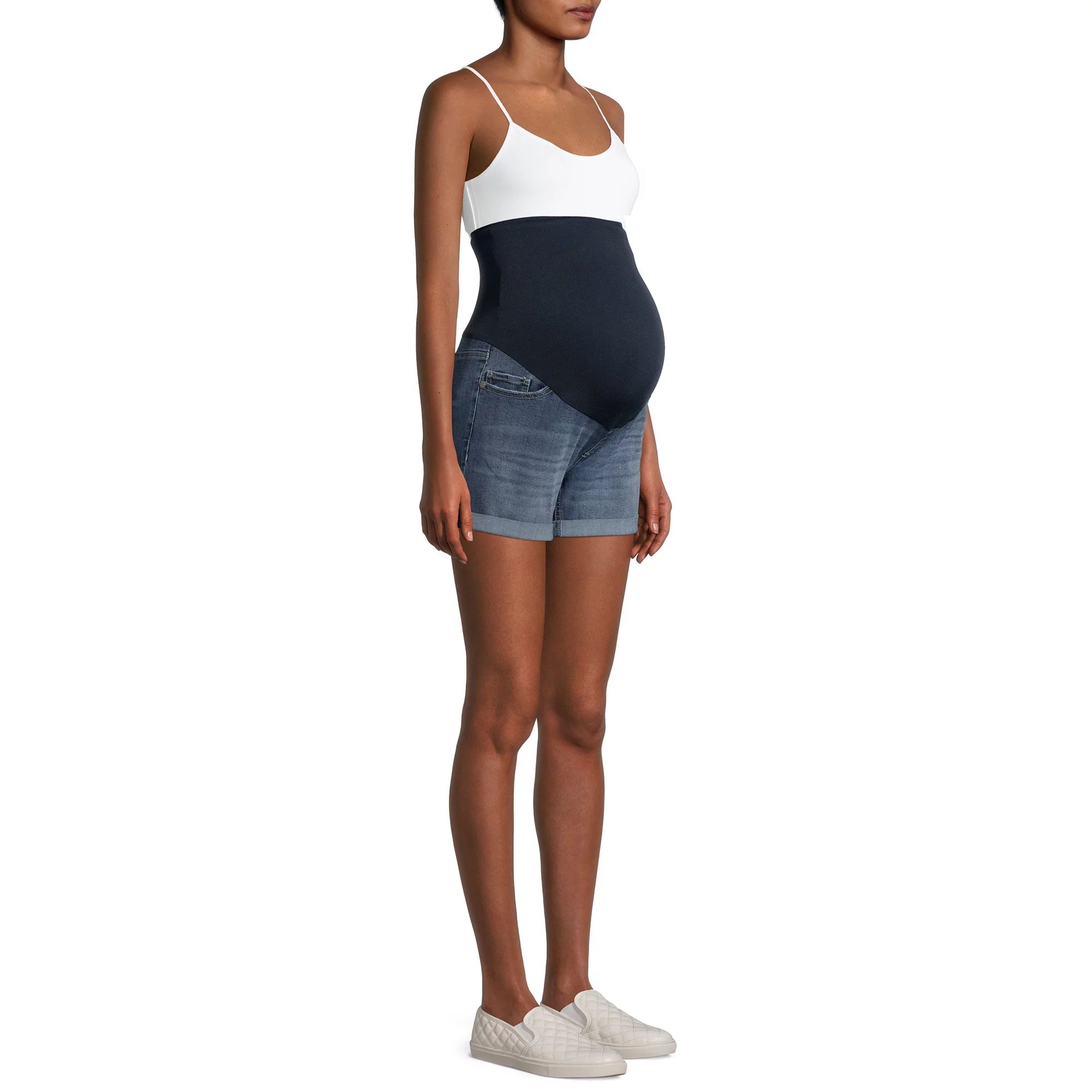 Time and Tru Women's Maternity Shorts with Full Panel | Walmart (US)