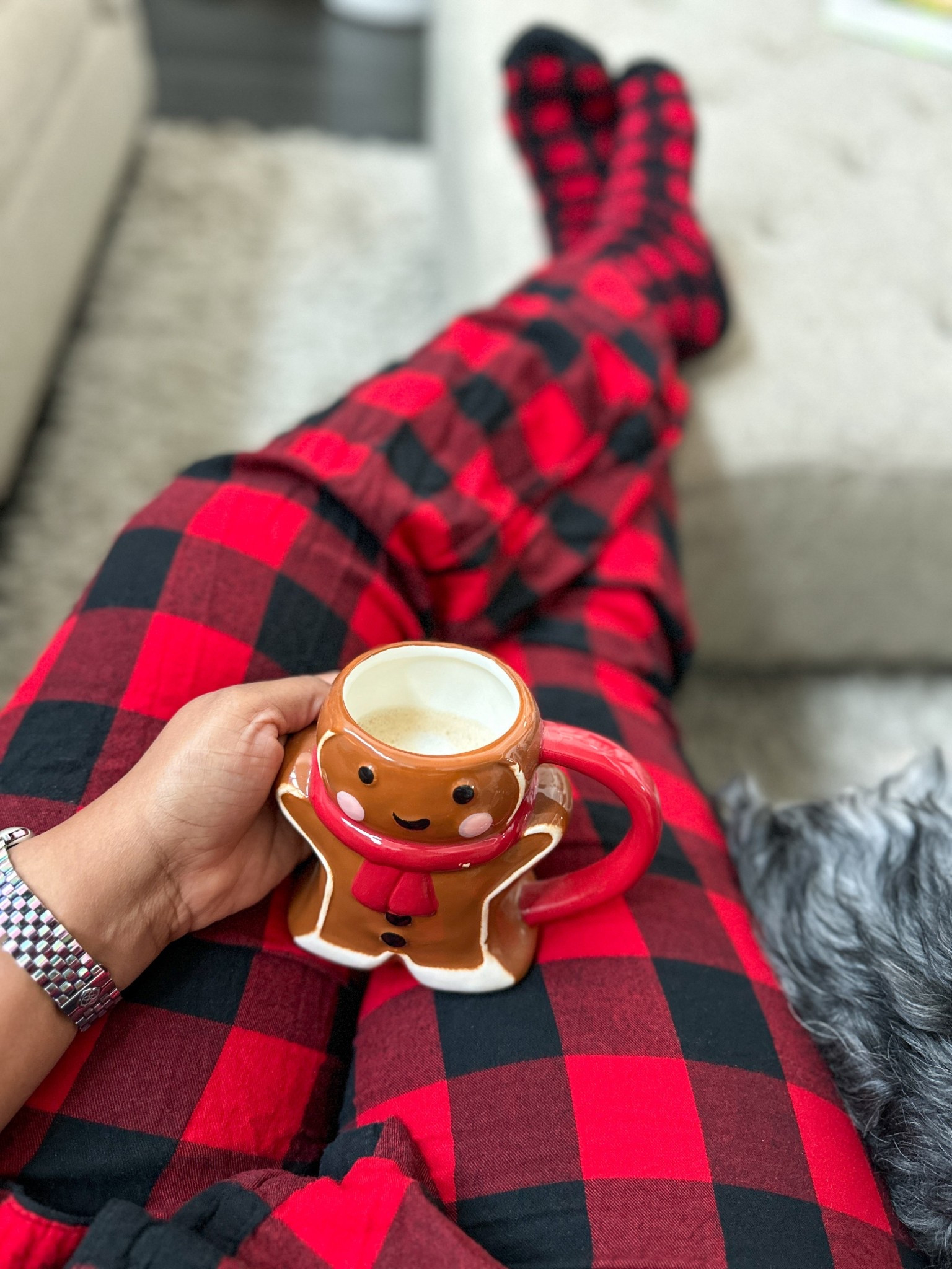 I love Buffalo plaid during this time of year. Today rocking my Buffalo plaid socks and pajamas. #buffaloplaid #pajamas #christmas #holidays 

#LTKHoliday