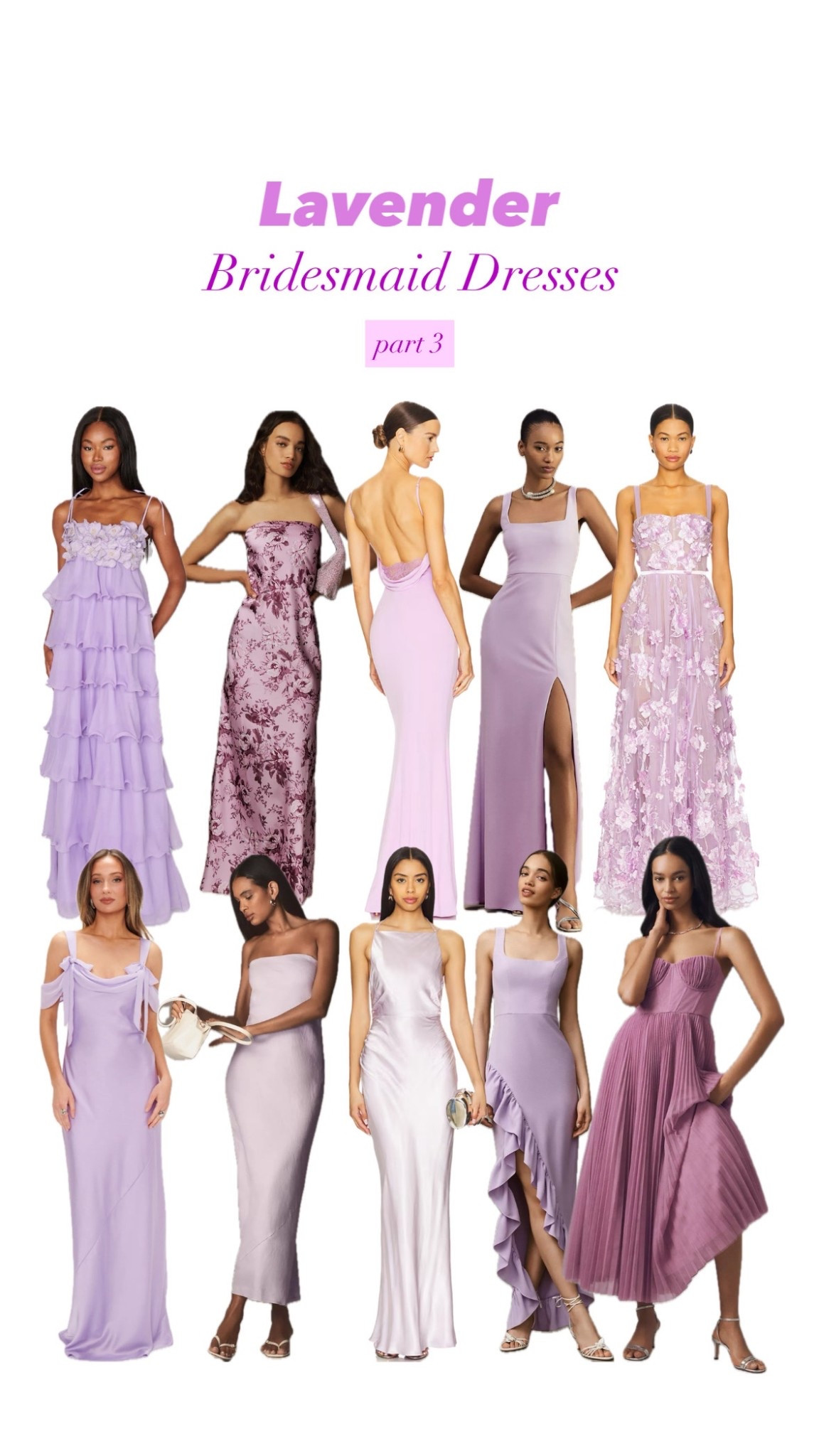Lavender Lilac Mismatch Bridesmaid Dresses Part 3

Perfect for wedding guest wear or bridesmaid or formal event 

#LTKSeasonal #LTKStyleTip #LTKWedding