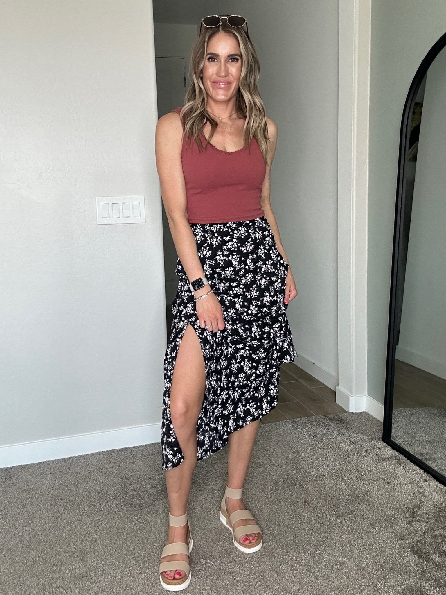 Amazon elevated casual outfit, brunch outfit, date night outfit, the perfect crop top, midi skirt, platform sandals, denim jacket, gold rim sunglasses, summer outfit idea, spring outfit idea 

#LTKfindsunder50 #LTKfindsunder100 #LTKstyletip