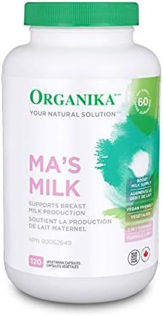 Organika Ma's Milk- Increase Natural Breast Milk Production, Pure Lactation Support- 120 vcaps | Amazon (CA)