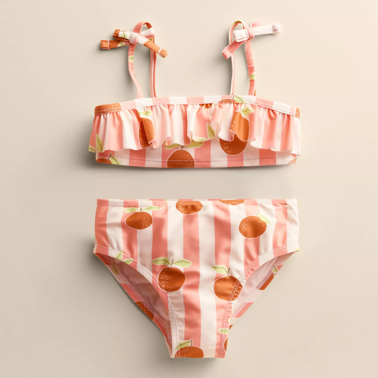 Girls 4-12 Little Co. by Lauren Conrad Ruffled Tie-Shoulder Bikini Set, Girl's, Size: 6, Stripe O... | Kohl's