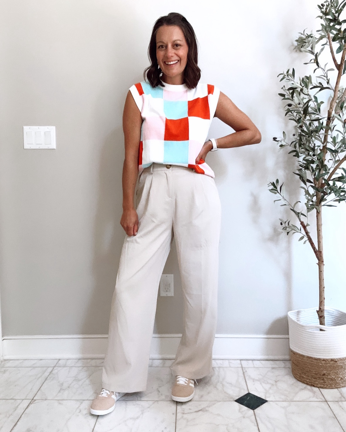 Amazon teacher outfit with this adorable sweater top (runs true to size), amazon wide leg trouser pants/work pants (run true to size), adidas gazelle sneakers.



#LTKStyleTip #LTKOver40 #LTKWorkwear