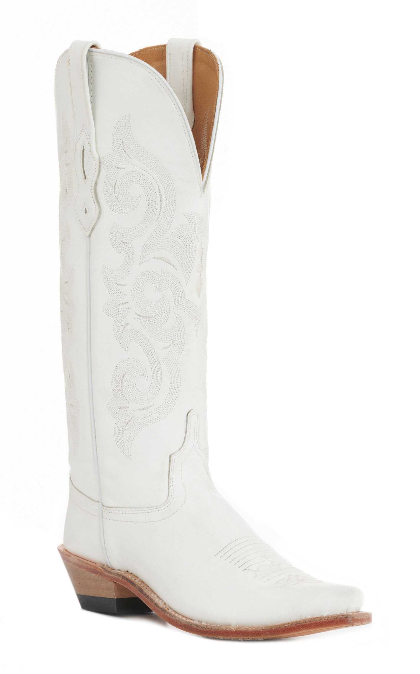 Old West Women's White Snip Toe Tall Cowboy Boots - 9.5xB - From Cavender's | Cavender's