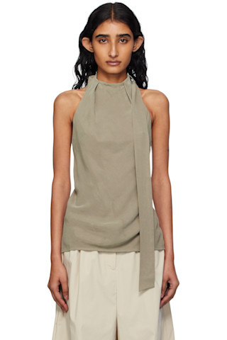 St. Agni - Gray Bias Scarf Top | SSENSE