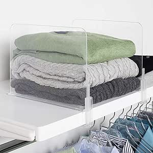 Richards Acrylic Closet Shelf Divider and Separator for Storage and Organization in Bedroom, Bath... | Amazon (US)