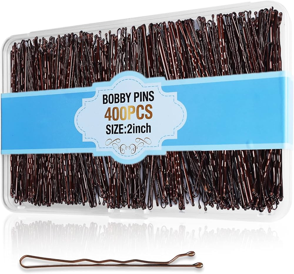 400Pcs Bobby Pins Brown, Cyluer Bobby Pin, 2 Inch Premium Bobby Pins Secure Hold & Pain Free For ... | Amazon (US)