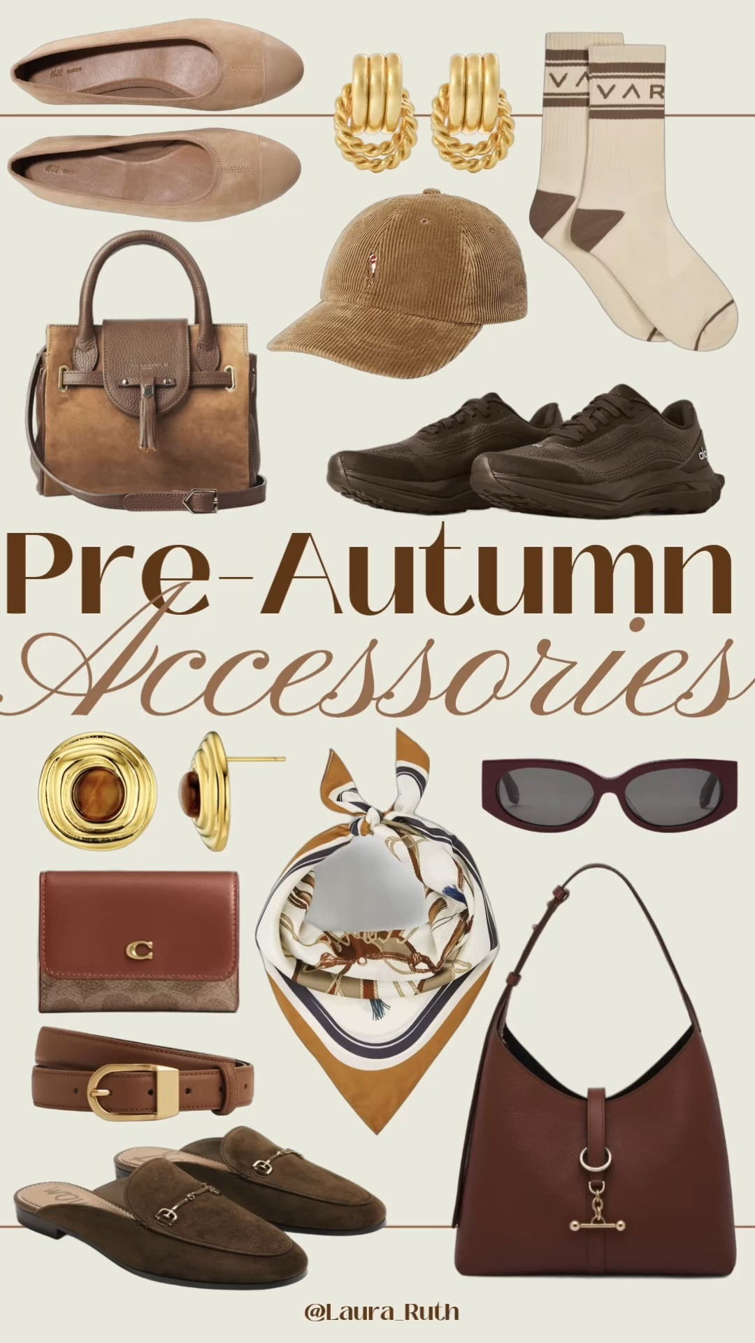 Your pre-autumn accessory wishlist starts here 🤎
I’ve rounded up the pieces that will instantly make your wardrobe feel more autumn ready from suede loafers and chocolate brown bags to gold statement earrings, retro sunnies, silk scarves and everyday trainers. 

 #LTKuk #LTKautumn #LTKbag