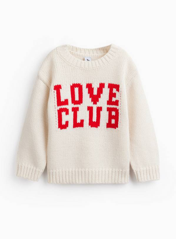 Mini Me Valentines Cream Love Club Jumper 4-5 years | Tu Clothing