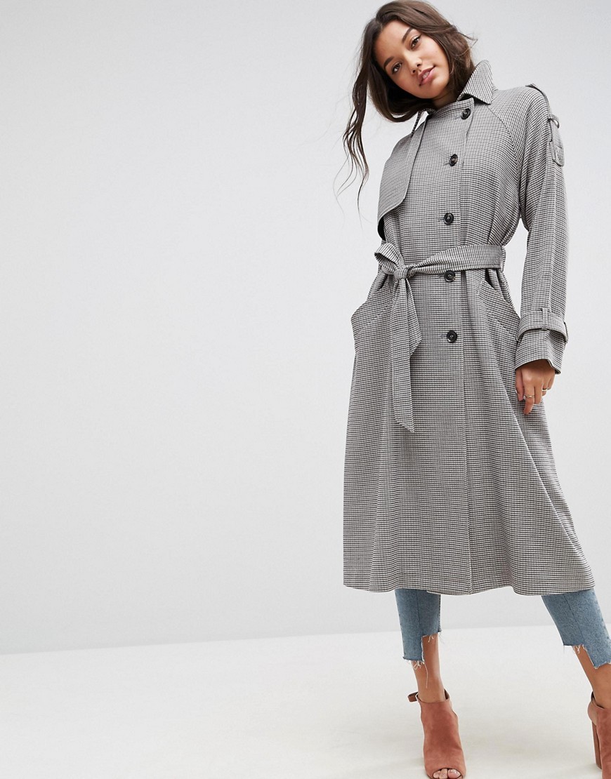 ASOS Oversized Trench in Check - Multi | ASOS US