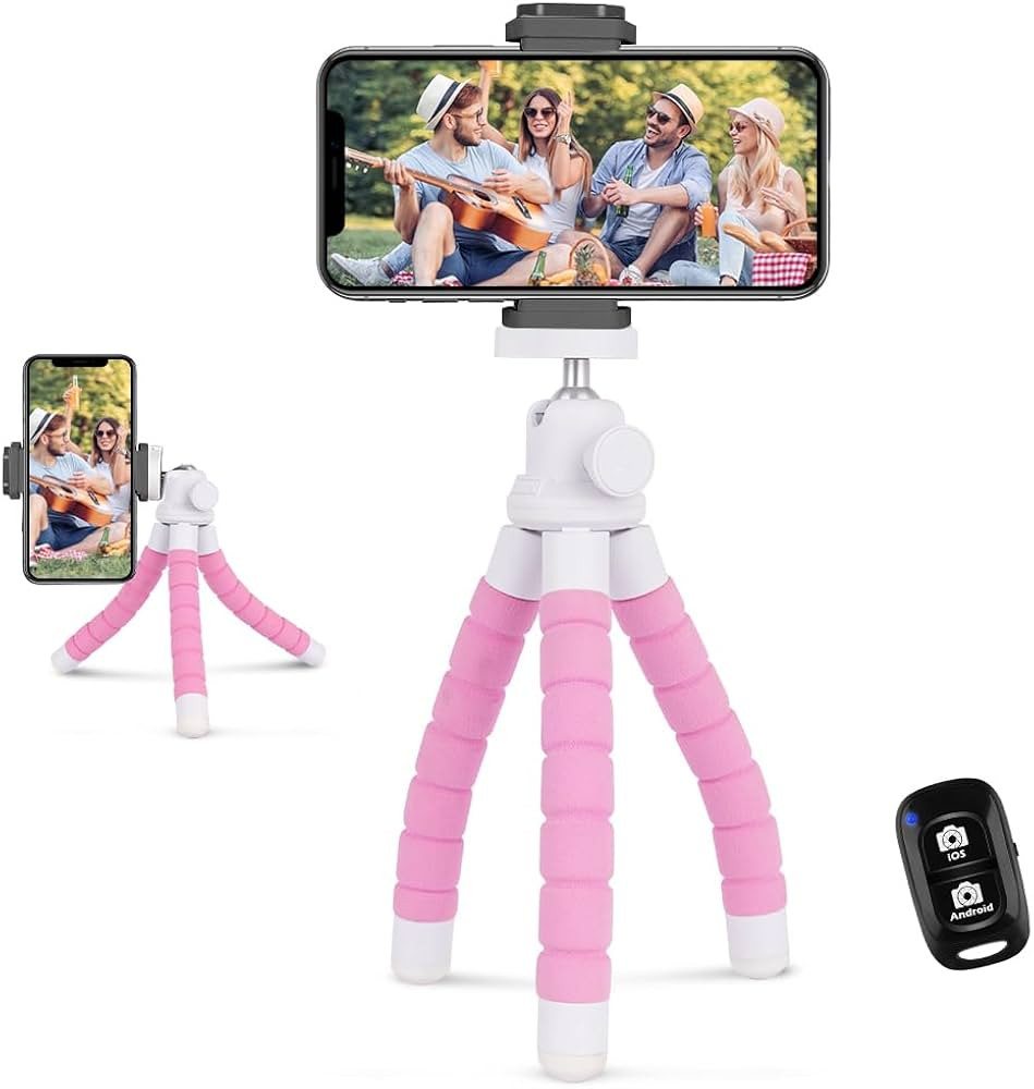 UBeesize tripod A pink Phone Tripod, Portable and Flexible Tripod with Wireless Remote and Clip, ... | Amazon (US)