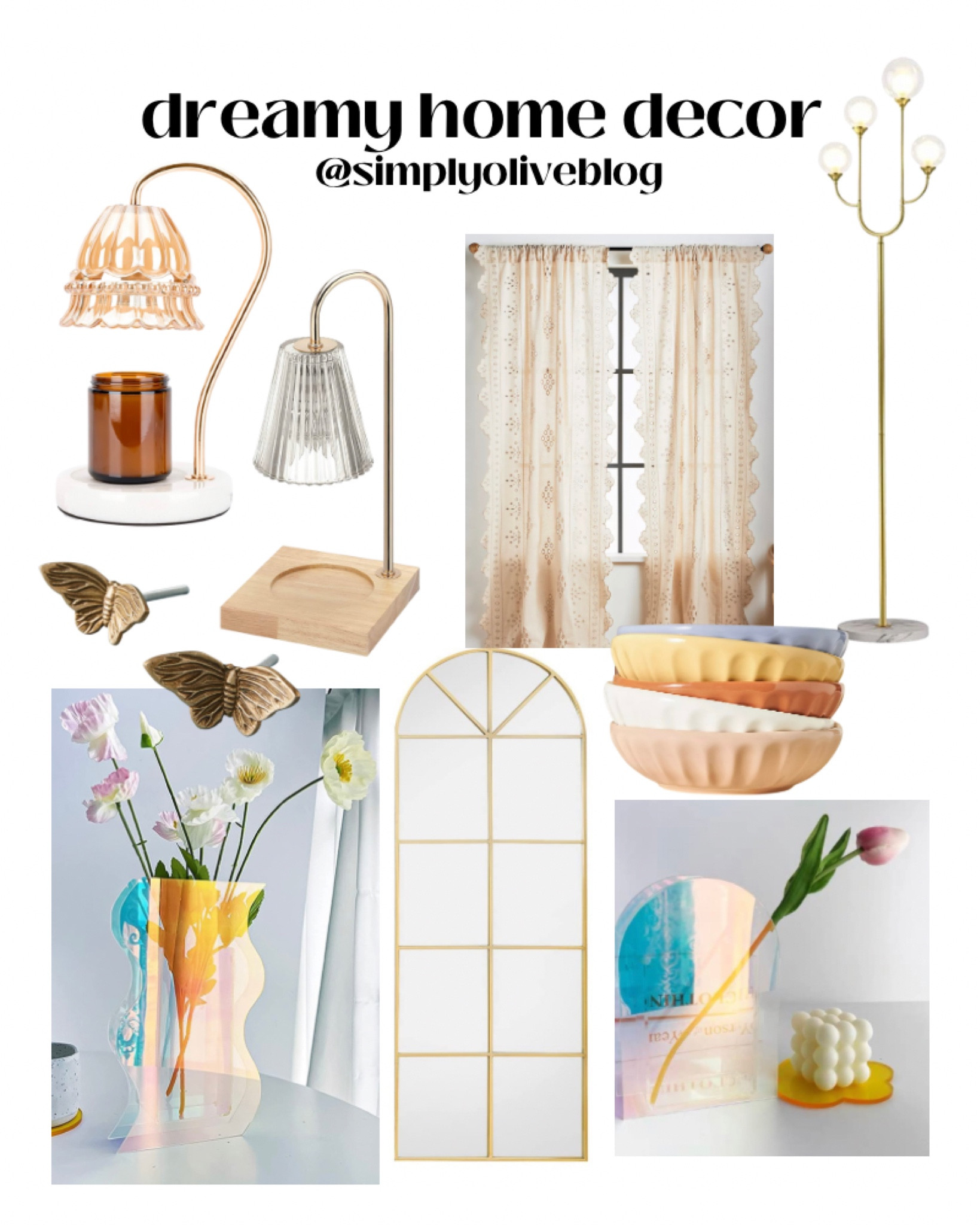 Dreamy spring home decor inspo - touches of pastel, gold, crystal from Anthropologie and Amazon - lamps, hardware, curtains, vases, bowls, mirrors 

#LTKFind #LTKSeasonal #LTKhome