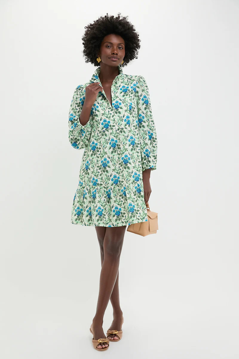 Cerulean Vine Cotton Linen Palmerston Dress | Tuckernuck (US)