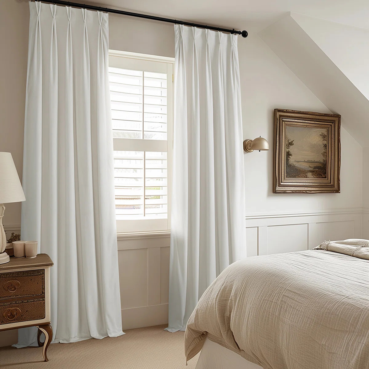 French Pleat Heritage Plush Velvet Room Darkening Curtains For Bedroom & Living Room Curtains (1 ... | Wayfair North America