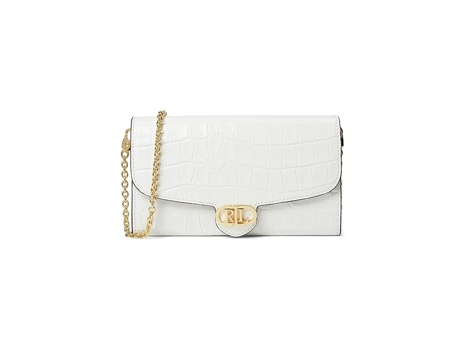 Lauren Ralph Lauren Croc-embossed Medium Adair Crossbody Wallet Women's Handbags White, Leather/Polyester | Zappos