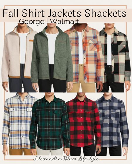 Flannel shirts, jackets, and fleece sized shackets! George Walmart flannel tops! I always size up a size or two for an oversized fit! 

#LTKstyletip #LTKmens #LTKunder50