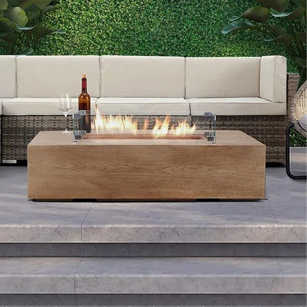 Clodean Stainless Steel Propane Outdoor Fire Pit Table with Lid | Wayfair North America