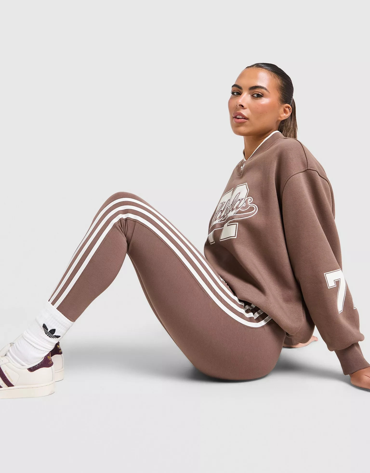 Brown adidas Originals 3-Stripe Leggings - JD Sports UK | JD Sports (UK)