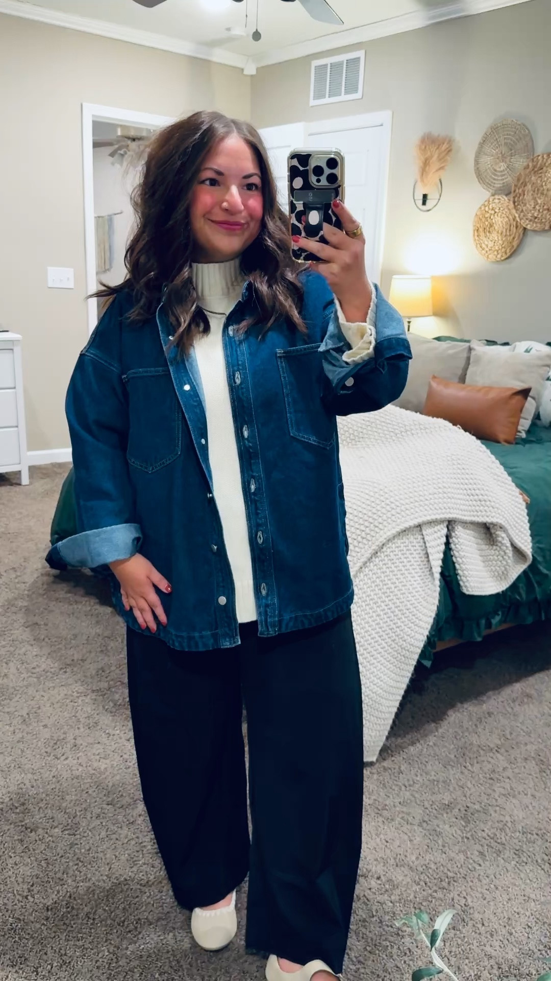 Classroom outfit goals 🍎 layers, comfy, and ready for anything the day throws my way.

flats: fit oversized // wearing a 5
pants: fit slim // wearing a large
sweater: fits true to size // wearing an XL
denim jacket: fits oversized // wearing a large 

 

#LTKootd #LTKMidsize #LTKWorkwear