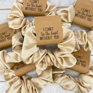 SATIN SCRUNCHIES W/ I Cannot Tie the Knot Without You Tag, Bridesmaid Scrunchie Set/bundle, Brida... | Etsy (CAD)