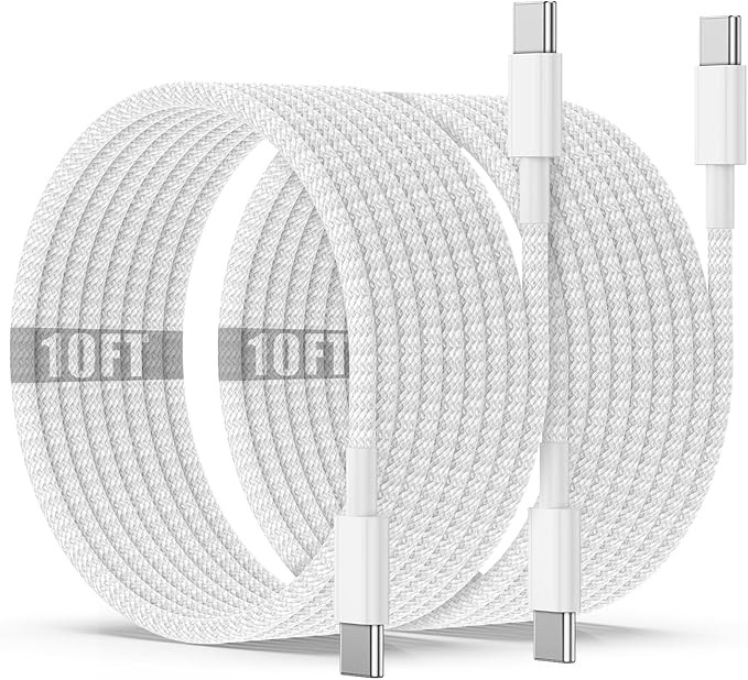 USB C to C Charging Cable 10ft, 60W Fast Type C to C Charger Cord Long for Apple iPhone 15 Plus/1... | Amazon (US)