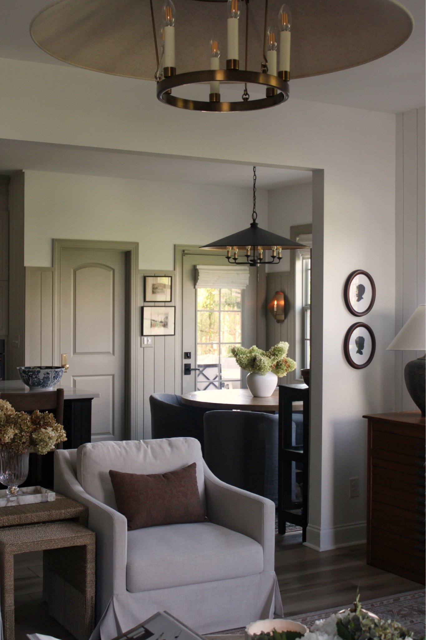 Living room and kitchen nook view,
Favorite faux hydrangeas linked!

#LTKHome
