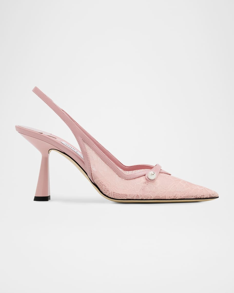 Amita 85 Lace Slingback Pumps | Neiman Marcus