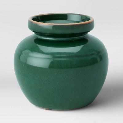5.5" x 6" Glazed Ceramic Vase Green - Threshold™ | Target