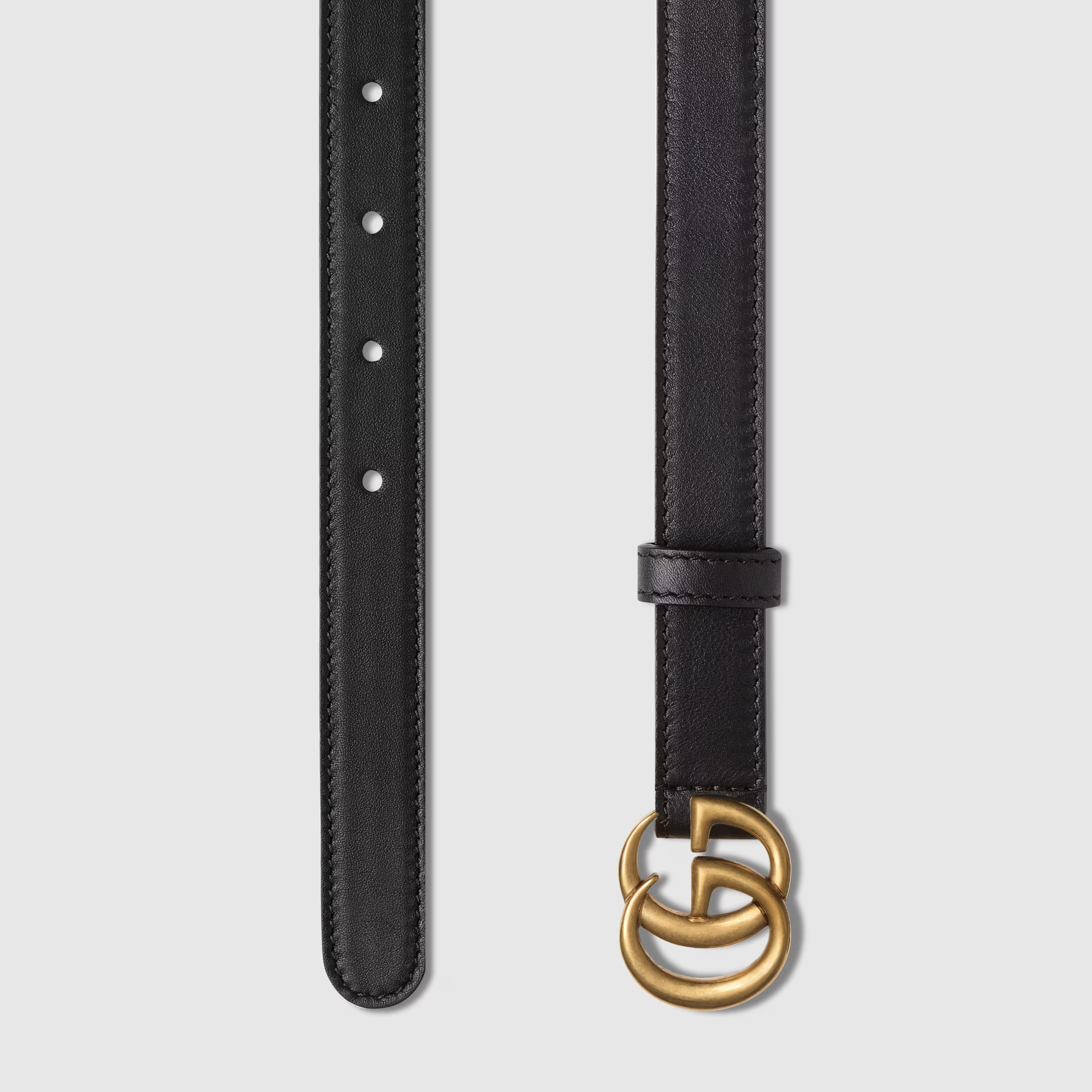 Leather belt with Double G buckle | Gucci (US)