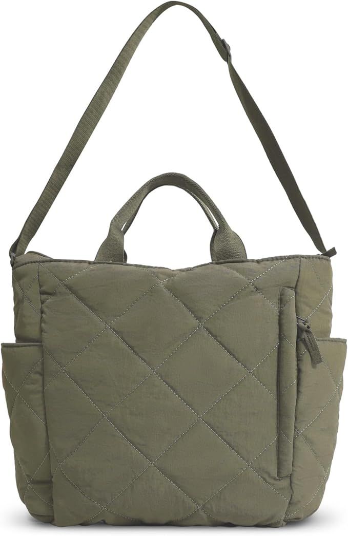 WOOMADA Quilted Tote Bag for Women, Puffer Hobo Handbag, Lightweight Padding Shoulder Bag, Nylon ... | Amazon (US)