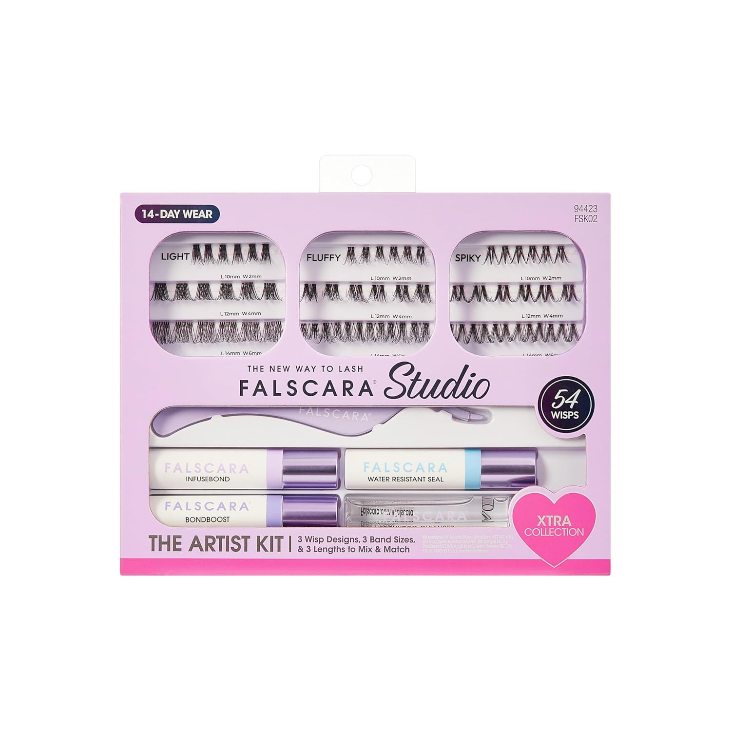 FALSCARA Studio Lash Extension Kit, 54 Stackable Lash Clusters, Medium Volume, 10mm-14mm, ‘Xtra... | Amazon (US)