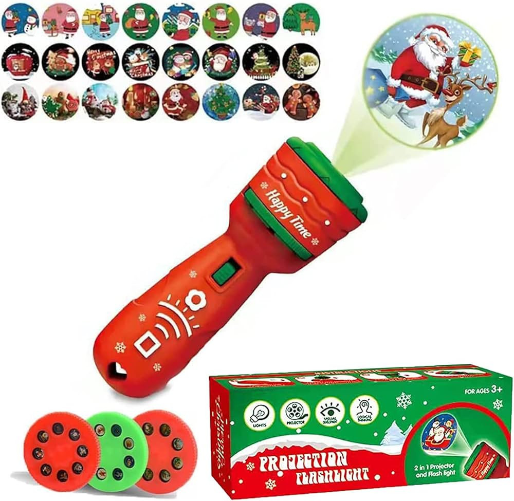Christmas Flashlight Projector for Kids, 24 Different Christmas Tree Santa Claus Christmas Image ... | Amazon (US)