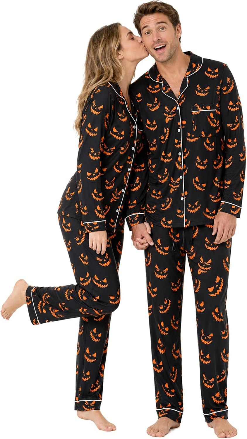 RAISEVERN Couple Christmas Matching Pajamas Long Sleeve Pjs Set Sleepwear | Amazon (US)