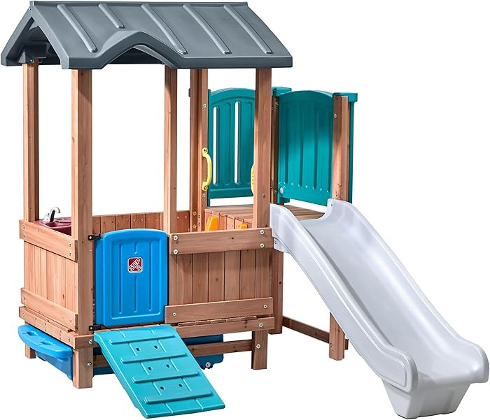 Step2 Woodland Adventure Playhouse & Slide, Kids Outdoor Playset, Backyard Playground Set, Swings... | Amazon (US)