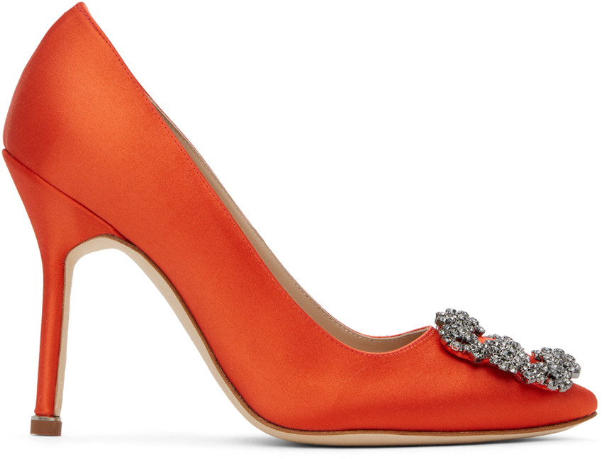 Manolo Blahnik Orange Hangisi Pumps | SSENSE