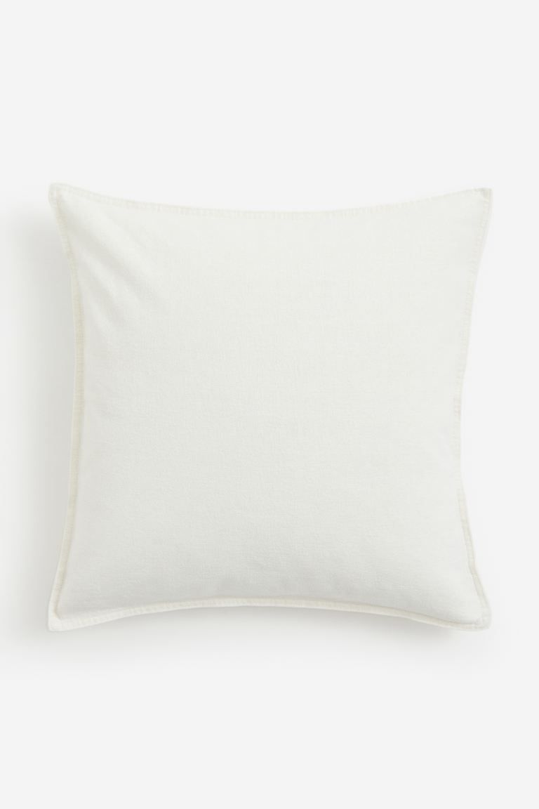 Linen-blend cushion cover - White - Home All | H&M GB | H&M (UK, MY, IN, SG, PH, TW, HK)