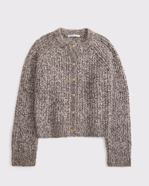 Marled Crew Cardigan | Abercrombie & Fitch (US)