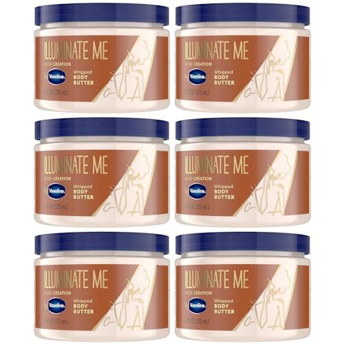 Vaseline Lotion - Illuminate Me Body Butter, Whipped Shea Butter Co-Created with Black Women for Luminous, Glowing Skin, Moisturizing Lotion for Extremely Dry Skin, Scented, 11 Oz Ea (Pack of 6) | Amazon (US)