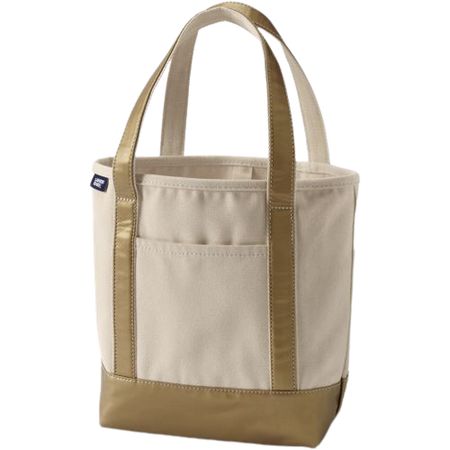 Medium Metallic 5 Pocket Open Top Canvas Tote Bag | Lands' End (US)