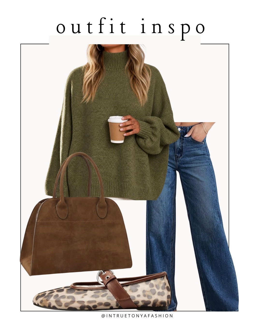Green mock neck sweater, dark wash wide leg jeans, brown faux suede bag, and leopard print ballet flats





Amazon outfits, fall outfit inspo, outfit ideas, casual outfits amazon, amazon outfits every day, outfit ideas 2026, fall outfits, fall outfits Amazon, midsize fall outfit inspo, petite outfits for fall, Amazon fall fashion, casual fall style, trending fall fashion, September outfit ideas, autumn outfits

#LTKootd #LTKSaleAlert #LTKPetite