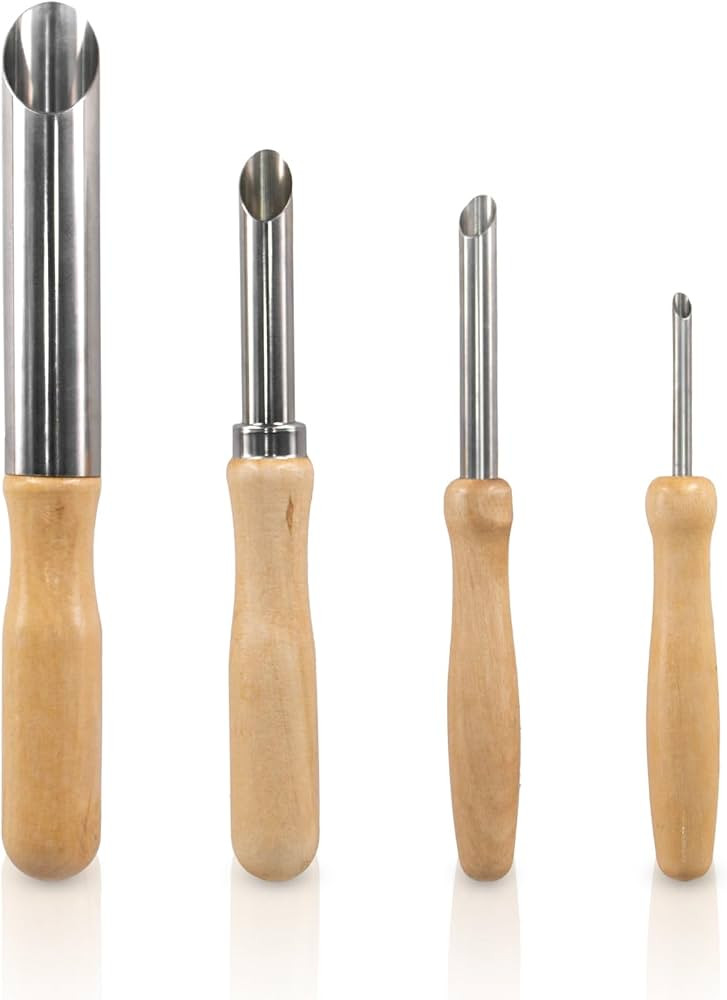 4 Pack Stainless Steel Circular Clay Hole Cutters, Wooden Handle Clay Tools for Drilling and Scul... | Amazon (US)