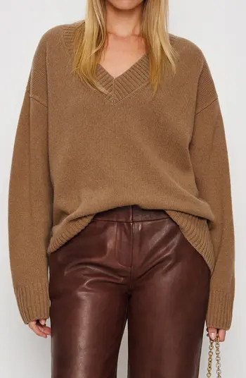 Reformation Jadey Oversize V-Neck Cashmere & Wool Sweater | Nordstrom | Nordstrom