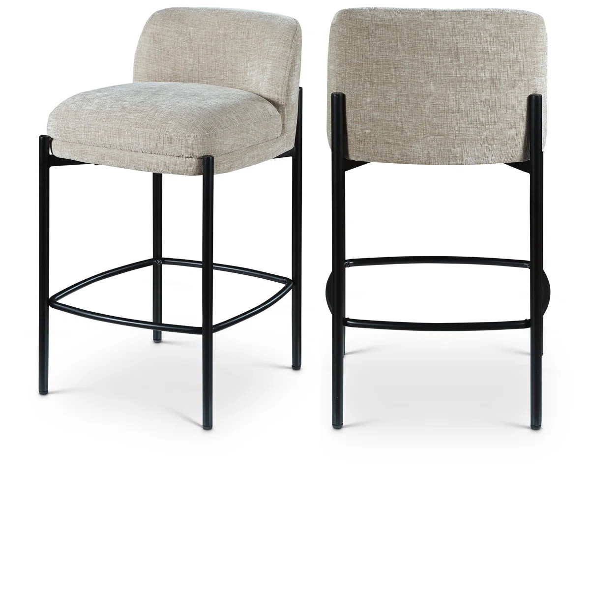 Brixen Upholstered Counter Stool with Metal Frame (Set of 2) | Wayfair North America
